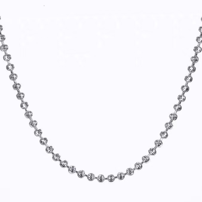 925 Silver Shinning Ball chain necklace_响应式珠宝首饰外贸